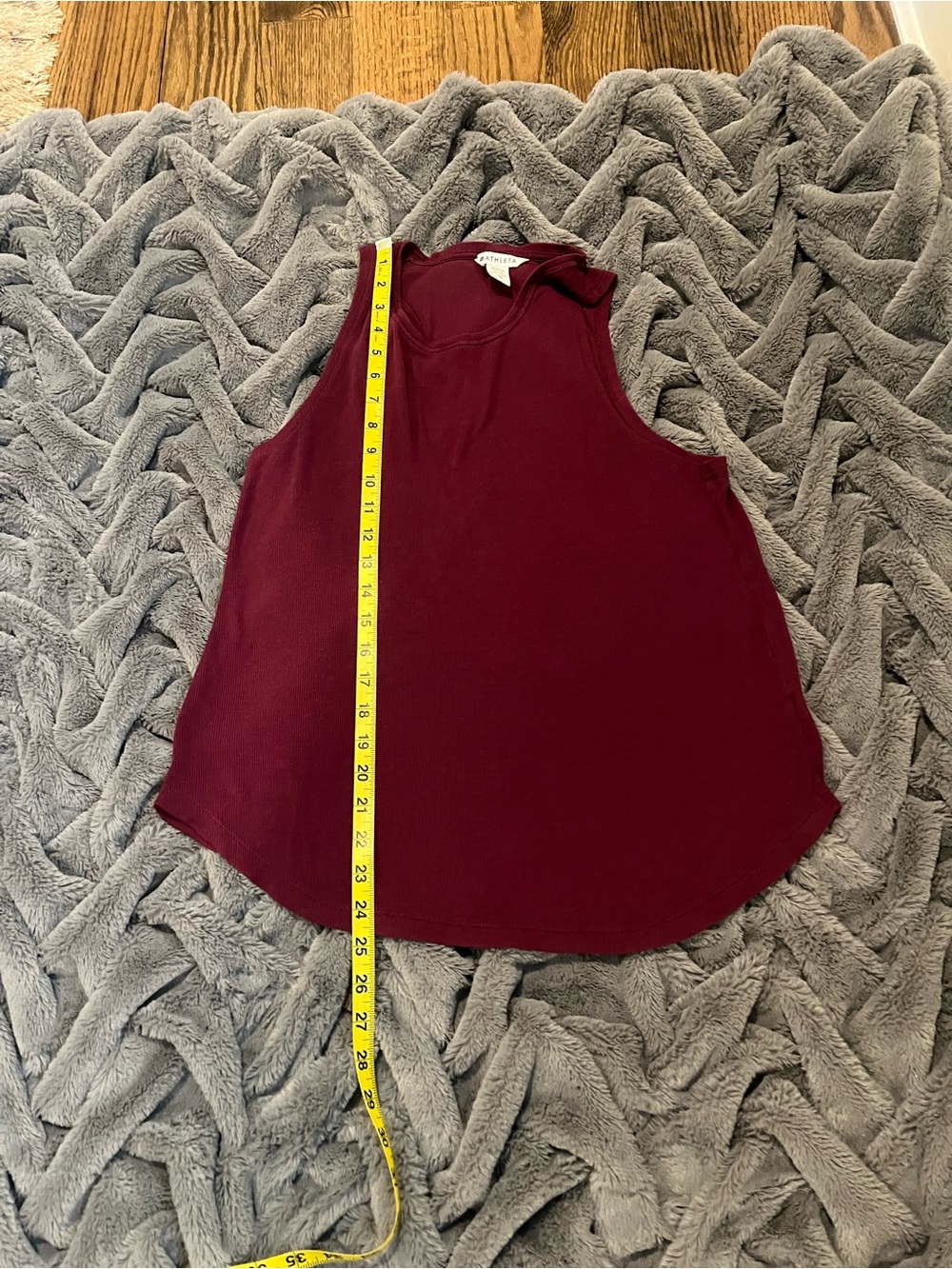 Athleta Well Rested Ribbed Sleep Top Deep Burgundy Size XS - Picture 12 of 13
